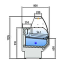 Vaiotec TOPLINE refrigerated counter 250 - curved front glass "blue"