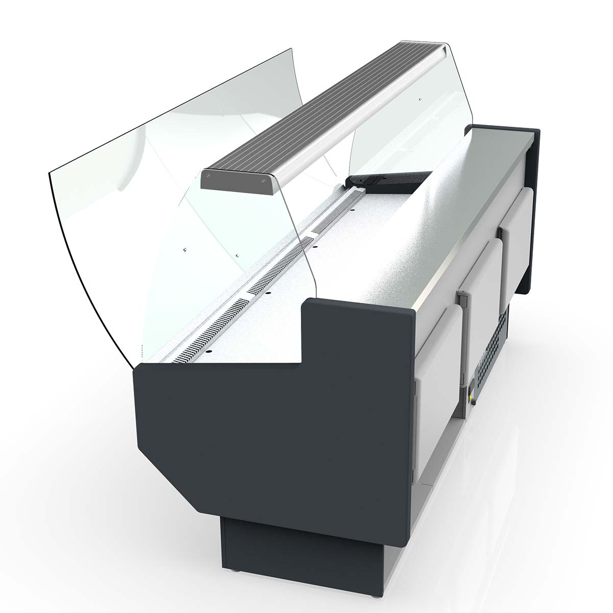 Vaiotec TOPLINE refrigerated counter 250 - curved front glass "yellow"
