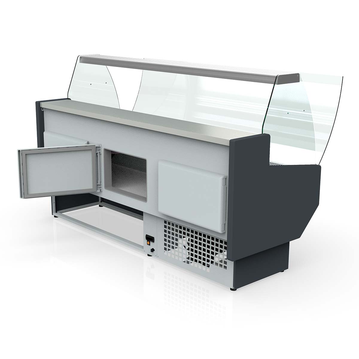 Vaiotec TOPLINE refrigerated counter 250 - curved front glass "yellow"