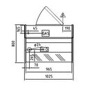 Vaiotec TOPLINE Kühltheke 100 - gebogenes Frontglas "orange"
