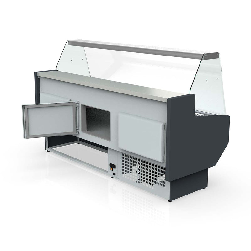 Table réfrigérée Vaiotec TOPLINE 100 - façade droite vitrée "noire"