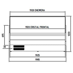 Vaiotec TOPLINE refrigerated counter 200 - straight front glass "blue" – Vorschau 6