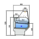 Vaiotec TOPLINE refrigerated counter 250 - straight front glass "yellow"