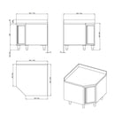 Vaiotec TOPLINE corner work cabinet 1000 / hinged door and upstand W:1000