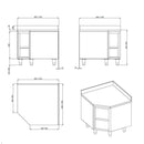 Vaiotec TOPLINE corner work cabinet 900 / open with upstand W:900