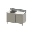 Vaiotec TOPLINE sink cabinet 700 / 1 bowl left with sliding doors W:1400