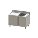Vaiotec TOPLINE sink cabinet 700 / 1 bowl right with sliding doors W:1400