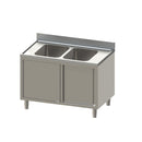 Vaiotec TOPLINE sink cabinet 700 / 2 bowls with sliding doors W:1400