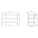 Vaiotec TOPLINE sink 700 / 2 bowls left + draining board W:2000
