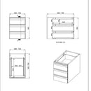 Vaiotec drawer unit 3 drawers for work table 600 / W:725