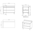 Vaiotec TOPLINE work cabinet 600 / open with upstand W:1000