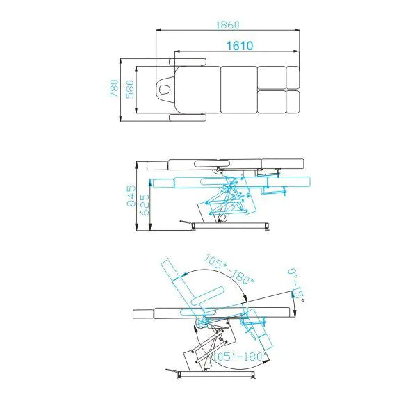 ACTIVESHOP Elektrische kosmetikliege azzurro 706 pedi 1 motor weiss