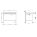 Vaiotec TOPLINE executive table 600 / basin left with upstand W:2000