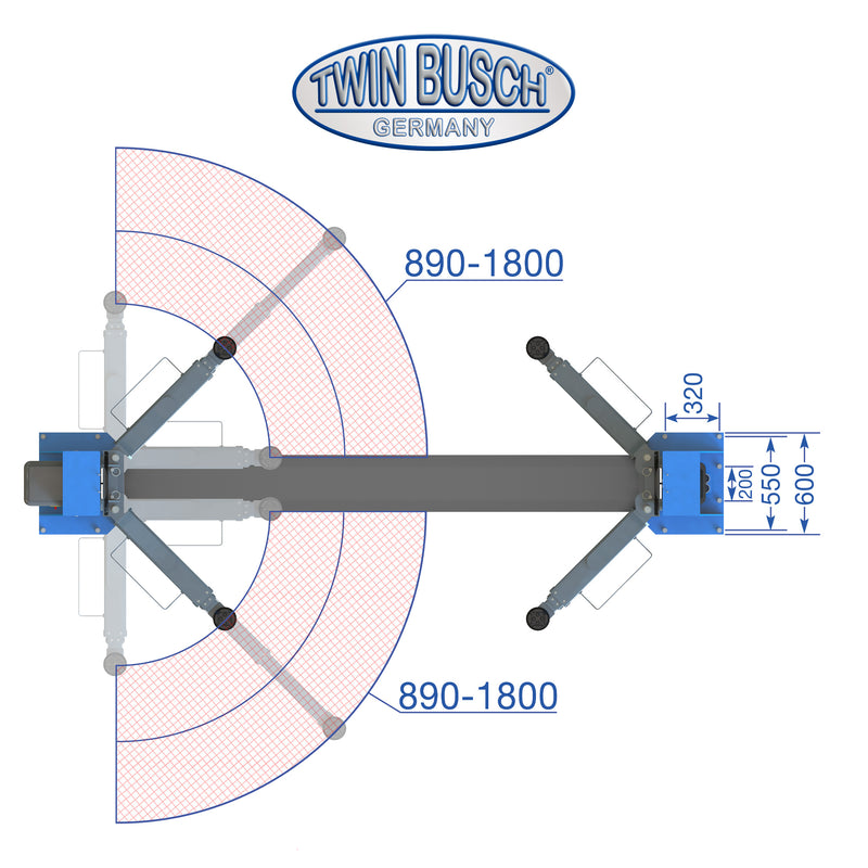 Twinbusch 2 Säulen Hebebühne 5.0 t - elektromagnetisch - HEAVY LINE