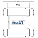 Benslift Scherenhebebühne - 3000 kg - 1m Hubhöhe