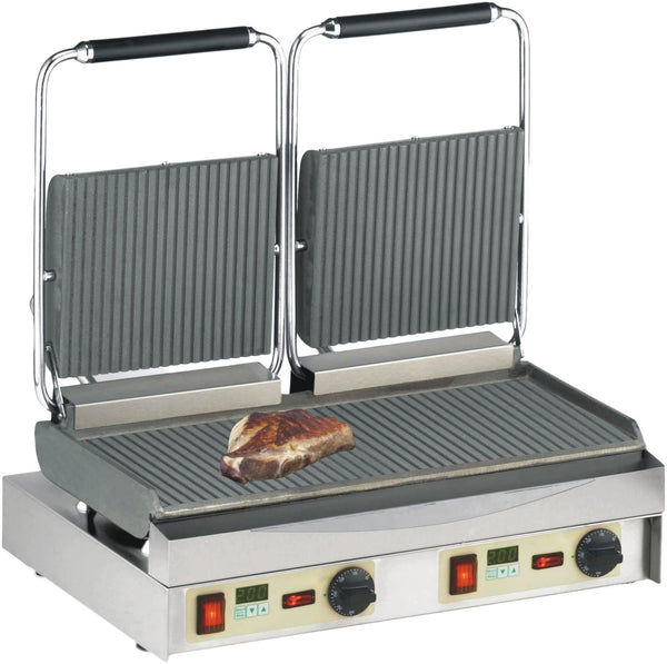 Neumärker Kontaktgrill Kamtschatka-Grill | oben + unten geriffelt | mit Digitaltimern