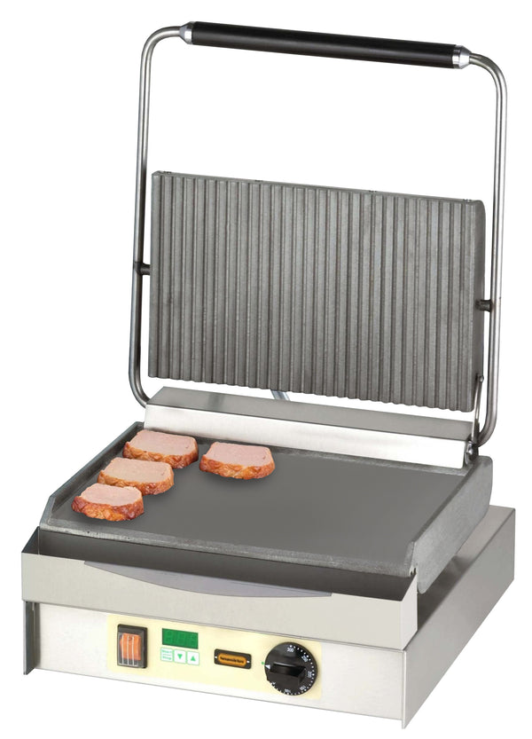 Neumärker Kontaktgrill Chopper-Grill | oben geriffelt + unten glatt | mit Digitaltimer