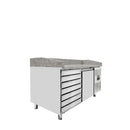 Vaiotec EASYLINE pizza cooling table 800 / 1 door &amp; 7 drawers "grey" including cooling top GN1/4