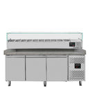 Vaiotec EASYLINE pizza cooling table 800 / 3-door "grey" including cooling top GN1/4