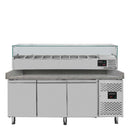 Vaiotec EASYLINE pizza cooling table 800 / 3-door "grey" including cooling top GN1/3