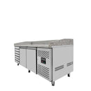 Vaiotec EASYLINE pizza cooling table 800 / 2 doors &amp; 7 drawers "grey" including cooling top GN1/3