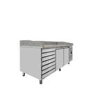 Vaiotec EASYLINE pizza cooling table 800 / 2 doors &amp; 7 drawers "grey" including cooling top GN1/3