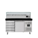 Vaiotec EASYLINE pizza cooling table 800 / 1 door &amp; 7 drawers "black" including cooling top GN1/3