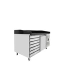 Vaiotec EASYLINE pizza cooling table 800 / 1 door &amp; 7 drawers "black" including cooling top GN1/3