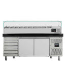 Vaiotec EASYLINE pizza cooling table 800 / 2 doors &amp; 7 drawers "black" including cooling top GN1/4
