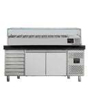 Vaiotec EASYLINE pizza cooling table 800 / 2 doors &amp; 7 drawers "black" including cooling top GN1/3