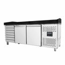 Vaiotec EASYLINE pizza cooling table 800 / 2 doors &amp; 7 drawers "black" including cooling top GN1/3