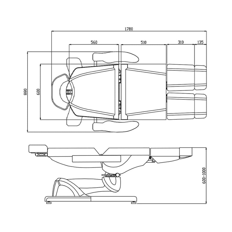 ACTIVESHOP Elektrische kosmetikliege azzurro 869as pedi drehbar 5 motoren grau