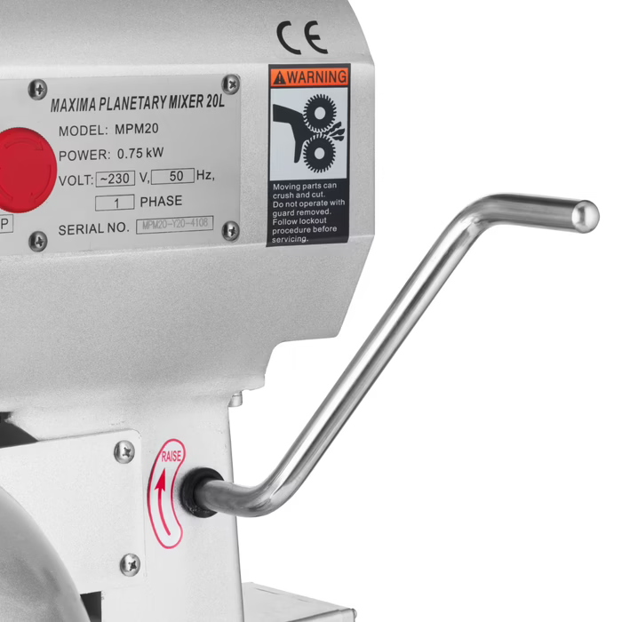 MAXIMA Gastro Planetenmischer - 20 l - Bis zu 10 kg Teig - 3 Geschwindigkeit