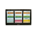 Stalgast Bar Display Cooler, drei Schiebetüren, 1350x530x835 mm (BxTxH), schwarz