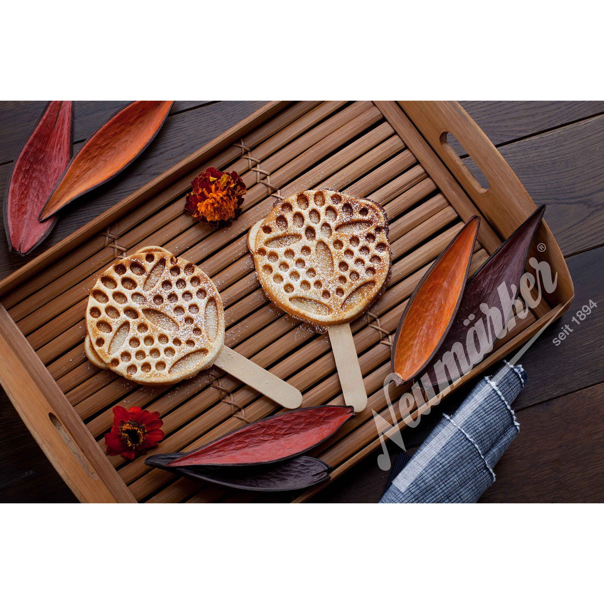 Neumärker Waffeleisen Thermocook® inkl. Waffel-Bärchen am Stiel Wechselplatten