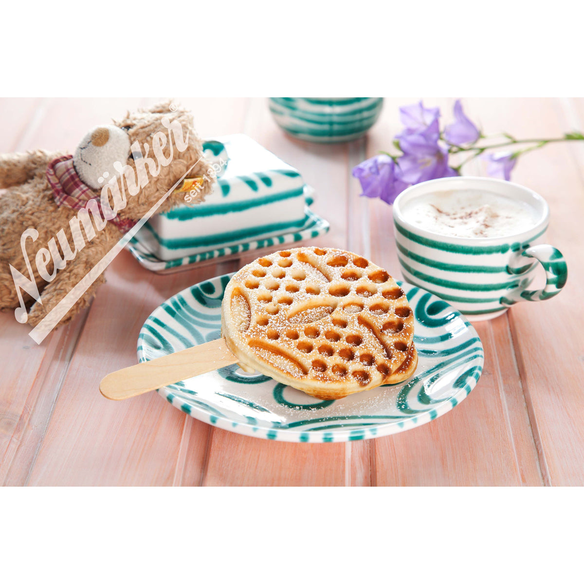 Neumärker Waffeleisen Thermocook® inkl. Waffel-Bärchen am Stiel Wechselplatten
