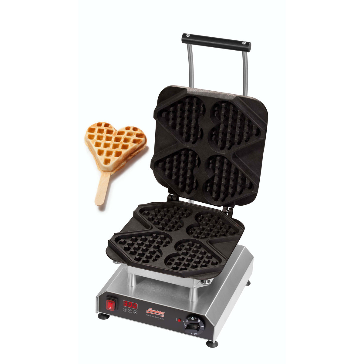 Neumärker Waffeleisen Thermocook® inkl. Waffel-Herz am Stiel Wechselplatten