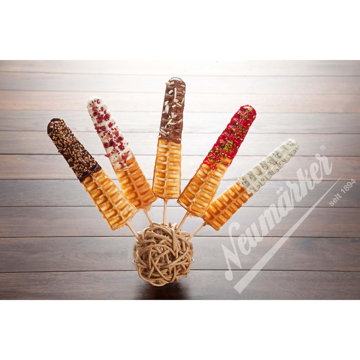 Neumärker Thermocook® waffle iron including interchangeable lollipop waffle plates (cast iron)