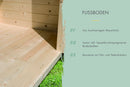 Karibu großes Poolhaus “Gatenhaus North” Pultdach ca. 4x4m (3.96x3.96m) modern aus Holz in Natur