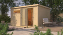 Karibu Gartensauna "Saunahaus Hytti 6" mit Vorraum 5 Personen Natur ohne Ofen