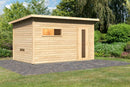 Karibu Gartensauna "Saunahaus Hytti 6" mit Vorraum 5 Personen Natur ohne Ofen