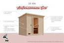 Karibu Gartensauna "Saunahaus Hytti 6" mit Vorraum 5 Personen Natur ohne Ofen