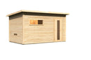 Karibu Gartensauna "Saunahaus Hytti 6" mit Vorraum 5 Personen Natur ohne Ofen