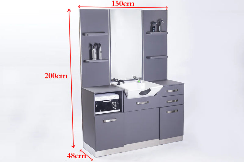 ACTIVESHOP Gabbiano friseurbedienplatz mit waschbecken b085