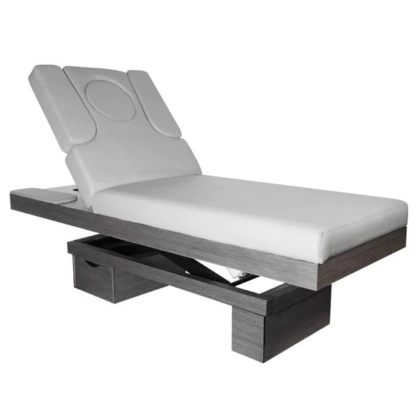 ACTIVESHOP Spa-kosmetikliege azzurro wood 815b grey mit beleuchtung beheizbar