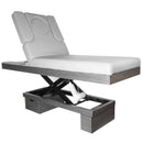 ACTIVESHOP Spa-kosmetikliege azzurro wood 815b grey mit beleuchtung beheizbar