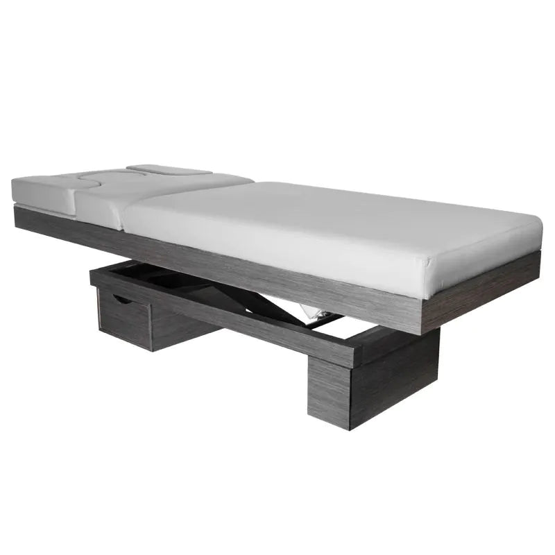 ACTIVESHOP Spa-kosmetikliege azzurro wood 815b grey mit beleuchtung beheizbar
