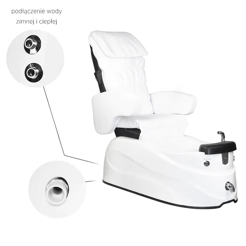 ACTIVESHOP Fusspflegestuhl pediküre spa as-122 white mit massagefunktion