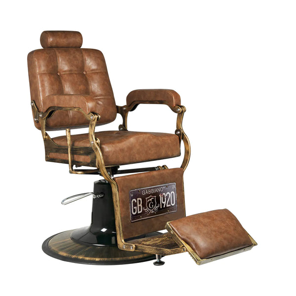 ACTIVESHOP Gabbiano barberstuhl boss old leather hellbraun