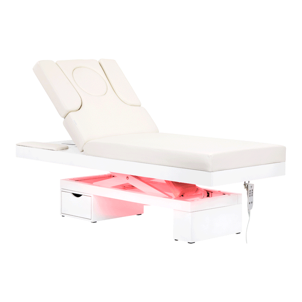 ACTIVESHOP Spa-kosmetikliege azzurro 815b white mit beleuchtung beheizbar